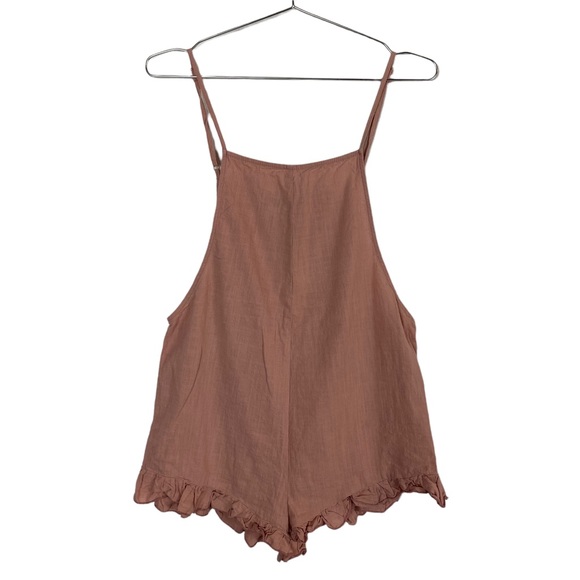 SHEIN Pants - SHEIN Light Pink Frills Tank Top Romper